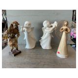 Ceramic & Corn Husk Angles, Paper Mache Figure