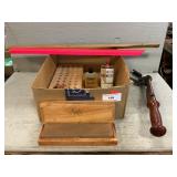 Box With Skeet Thrower, Sharpener, Oil, Lube