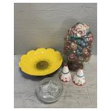 (2) PC. ceramic Topiary Vase, Sunflower Bowl