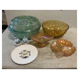 Libbey Orchard Casserole, Amber & Iridescent Glass