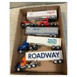 Box With (4) Winross Die-Cast Tractor Trailers