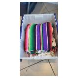 Box Lot Of Assorted Table Cloths & More Including