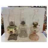 (3) Vintage Oil Lamps