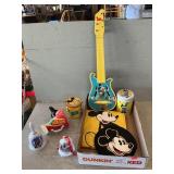 Box With Mickey Mouse Guitar, Bells, Tins