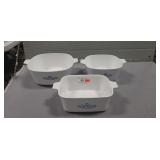 (3) Coring Ware Dishes