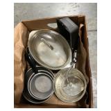 Box Lot With Hammered Aluminum Cookware