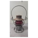 (1) Dressel "PRR" Lantern w/ Red Glass Globe