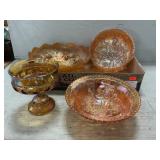 Marigold Rose/Grape Carnival Bowls