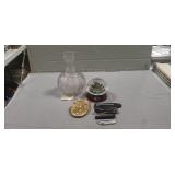 Tray Lot Of Assorted Items Including Duncan Glass
