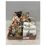 Vintage Biscuit Jar, Bear Bank, Porcelain Figures