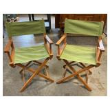 Pair Of Folding Wooden Camp Chairs