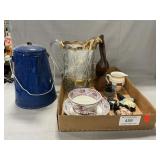 Retro Enamel Pitcher, Gold-Rimmed Pitcher