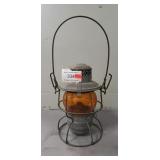 (1) Adlake Kero Railroad Lantern w/ Amber Glass