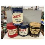 Vintage Chip & Pretzel Tins