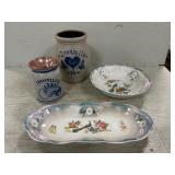 Bavaria Peacock Bowls, Ironville Pottery Crocks