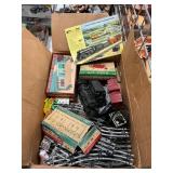 Box With Vintage Marx Train, Track, Plasticville