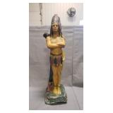 Vintage Chalkware Indian Chef (24" Tall)