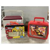 Small Cooler, Wooden Box, Simpsons Dominoes