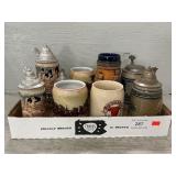 Tray Lot Of (8) Assorted Steins