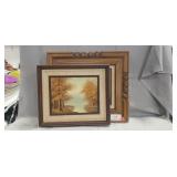 (3) Framed Oil On Canvas Paintings