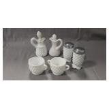 (6) Assorted Vintage Fenton Hobnail Milk Glass
