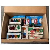 Box Of Christmas Light Bulbs, Light Strings