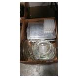 Box Lot Of Assorted Glass Bowls w/ Lids, Aluminum