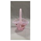(1) Vintage Fenton Art Glass Basket (7" Tall)