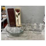 Fostoria Baroque Triple Candleholders