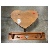 Wooden Heart Coat Rack & Milk Stool