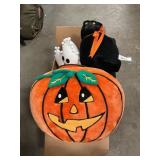 Box Lot Of Halloween Plush Decor