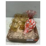 Federal Yellow Sherbet Glasses &Assorted Glassware