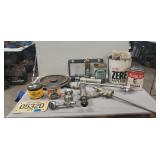 Box Lot Of Assorted Tins, Beverage Taps & More