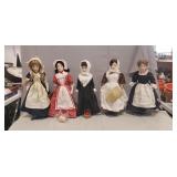 (5) Franklin Heirloom Collector Dolls w/ Boxes