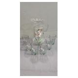 Vintage Glass Pitcher w/ Six Glasses