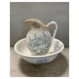 Vintage LaBelle China Wash Basin & Pitcher