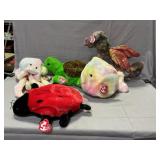 (5) Large Ty Beanie Babies