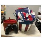 Patriotic Bucket With Bell & Howell 8 x 40