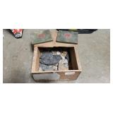 Wooden Box Of Assorted Rocks & (2) Vintage "Lucky