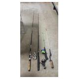 (4) Fishing Rods w/ (3) Reels