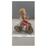 Vintage Tin Wind-Up "Kiddy Cyclist" By Unique Art
