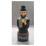 (1) Vintage Painted Lincoln Bank Bottle (10"