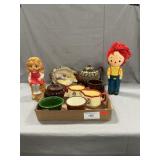 Lot With Nippon Bowl, Bulgarian Redware Teapot