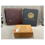Cigar Box & Binders Containing Stamps