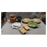 Tray Lot Of Assorted Ceramic Ashtrays & More