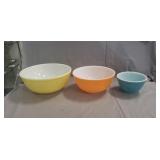 (3) Assorted Vintage Pyrex Bowls (5.5", 8.5" &