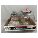 Pair Of Counter Canisters, (2) Pressed Glass