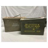 (2) Metal Ammo Boxes, (8) Boxes Of .303 Brass