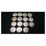 (15) Kennedy Half Dollar Coins (1965-1969/40%