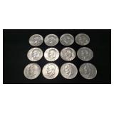 (12) Assorted Eisenhower One Dollar Coins